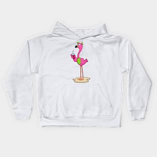 Flamingo with Sunglasses & Cap Kids Hoodie